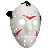 Beyaz Renk Kırmızı Çizgili Tam Yüz Hokey Jason Maskesi Hannibal Maskesi
