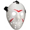 Beyaz Renk Kırmızı Çizgili Tam Yüz Hokey Jason Maskesi Hannibal Maskesi