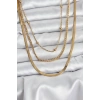 BFS 316L Çelik Gold Renk 3lü Kadın Kolye