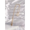 BFS 316L Çelik Gold Renk Beyaz Mineli Karışık Figürlü Tarot Kolye
