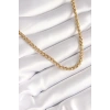BFS 316L Çelik Gold Renk Burgu Zincir Model Kadın Kolye