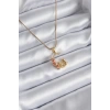 BFS 316L Çelik Gold Renk Hilal Kedi Model Zirkon Taşlı Detay Kadın Kolye