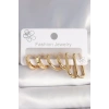 BFS 316L Çelik Gold Renk Kare Halka Model Kadın Küpe Seti