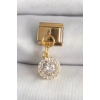 BFS 316L Çelik Gold Renk Sallantı Daire Zirkon Taşlı Nomination Charm