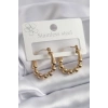 BFS 316L Çelik Gold Renk Topçuk Halka Model Kadın Küpe