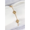 BFS 316L Çelik Gold Renk Yonca Kadın Bileklik