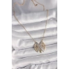 BFS 316L Çelik Gold Renk Zirkon Taşlı Vintage Model Kadın Kolye