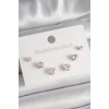 BFS 316L Çelik Gold Renk Zirkon Taşlı Yıldız Model Kadın Küpe Seti