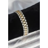 BFS 316L Çelik Gold ve Gümüş Renk 12 mm Kalınlık Erkek Bileklik