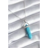 BFS 316L Çelik Gümüş Renk Mavi Taşlı Model Kadın Kolye