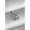 BFS 316L Çelik Gümüş Renk Üçgen Zirkon Taşlı Tragus Piercing
