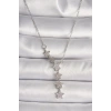 BFS 316L Çelik Gümüş Renk Zincir Zirkon Taşlı Yıldız Model Kadın Kolye