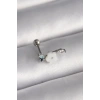 BFS 316L Çelik Gümüş Renk Zirkon Taş Detay Beyaz Çiçek Model Tragus Piercing