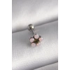 BFS 316L Çelik Gümüş Renk Zirkon Taşlı Çiçek Tragus Piercing