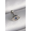 BFS 316L Çelik Gümüş Renk Zirkon Taşlı Göz Tragus Piercing
