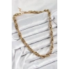 BFS 316L Çelik Halat Model Gold Renk Kadın Kolye