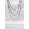 BFS 316L Çelik İtalyan Zincir Gümüş Renk Çoklu Kolye