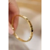 BFS 316L Çelik Roma Rakamlı Gold Renk Bilezik Kelepçe
