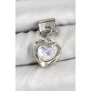 BFS 316L Çelik Sallantılı Zirkon Taşlı Kalp Model Gümüş Renk Nomination Charm