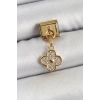 BFS 316L Çelik Sallantılı Zirkon Taşlı Yonca Model Gold Renk Nomination Charm