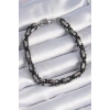 BFS 316L Çelik Siyah Gümüş Renk Kral Zincir Model Erkek Bileklik