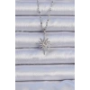 BFS 316L Çelik Zincir Gümüş Renk Zirkon Taşlı Kutup Yıldızı Kolye