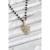 BFS 316L Çelik Zincir Kristal Boncuklu Kalpli Kadın Kolye