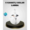 BFS 5 Kanatlı Solar Kamp Lambası – USB Şarjlı, Taşınabilir, IP65 Su Geçirmez Bahçe Lambası