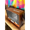 BFS Ahşap Görünümlü Retro Bluetooth Radyo USB,AUX Ve SD Kart Girişli
