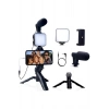 BFS Akıllı Telefon Vlog Kiti Tripod Mini Mikrofonlu Telefon Tutucu