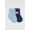 BFS   Bistyle Bear Penye Soket Çorap 2Li BS10116 Mavi
