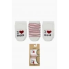 BFS   Bistyle Mom Dad 3Lü Penye Soket Çorap 10123 Ekru
