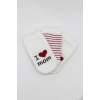 BFS   Bistyle Mom Dad 3Lü Penye Soket Çorap 10123 Ekru
