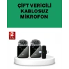 BFS Canlı Yayın ve Video Çekimleri İçin Çiftli Kablosuz Yaka Mikrofon