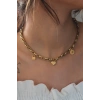 BFS Çelik Gold Renk Kalın Zincir Model Kalp Figür Kadın Kolye