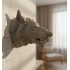 BFS Gri Kurt Duvar Biblosu Güçlü Detaylı Dekoratif Tasarım 25x19 cm