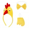 BFS Horoz – Tavuk Kostüm Aksesuar Seti - Taç Papyon Kuyruk