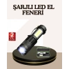 BFS Küçük Boy Şarjlı LED El Feneri Taşınabilir Klipsli