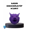 BFS Özel Seri Mor Kurt Duvar Süsü Hediyelik Dekoratif Asılabilir Heykel