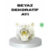 BFS Özel Tasarım Beyaz Ayı Duvar Aksesuarı 3D Dekoratif Heykel 25x19 cm