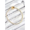 BFS Pirinç Charm Zirkon Taşlı Kalp Model Gold Renk Kadın Bileklik