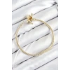 BFS Pirinç Charm Zirkon Taşlı Taç Model Gold Renk Kadın Bileklik