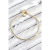 BFS Pirinç Charm Zirkon Taşlı Yonca Model Gold Renk Kadın Bileklik