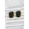 BFS Pirinç Gold Renk Siyah Plaka Vintage Kadın Küpe