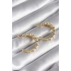 BFS Pirinç Gold Renk Zirkon Taşlı Halka Model Kadın Küpe