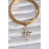 BFS Pirinç Gold Renk Zirkon Taşlı Kutup Yıldızı Nazar Boncuk Detay Ajda Charm