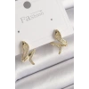 BFS Pirinç Gold Renk Zirkon Taşlı Yılan Model Kadın Küpe