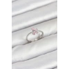 BFS Pirinç Gümüş Renk Pembe Kelebek Kadın Yüzük