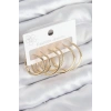BFS Pirinç Halka Model Gold Renk Kadın Set Küpe
