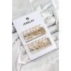 BFS Pirinç Karışık Halka Model Gold Renk 6 Çift Kadın Küpe Set
